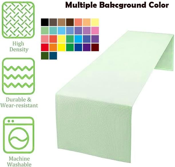 Custom Table Runner 36"x72" Personalzed with Business Logo or Your Text Photo Customize Tablecloth Runners with Logo for Birthday Wedding Anniversary Tradeshow Events