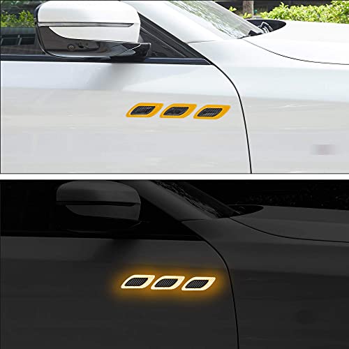 Image of Carbon Fiber Graphic Car Reflective Sticker,Warning Sign Bumper Door Fender Hood Anti-Scratch Cover Decal(Yellow) for Toyota Fortuner