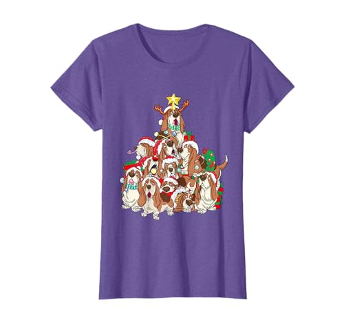 Basset Hound Shirt Dog Christmas Tree Basset Hound Lovers T-Shirt