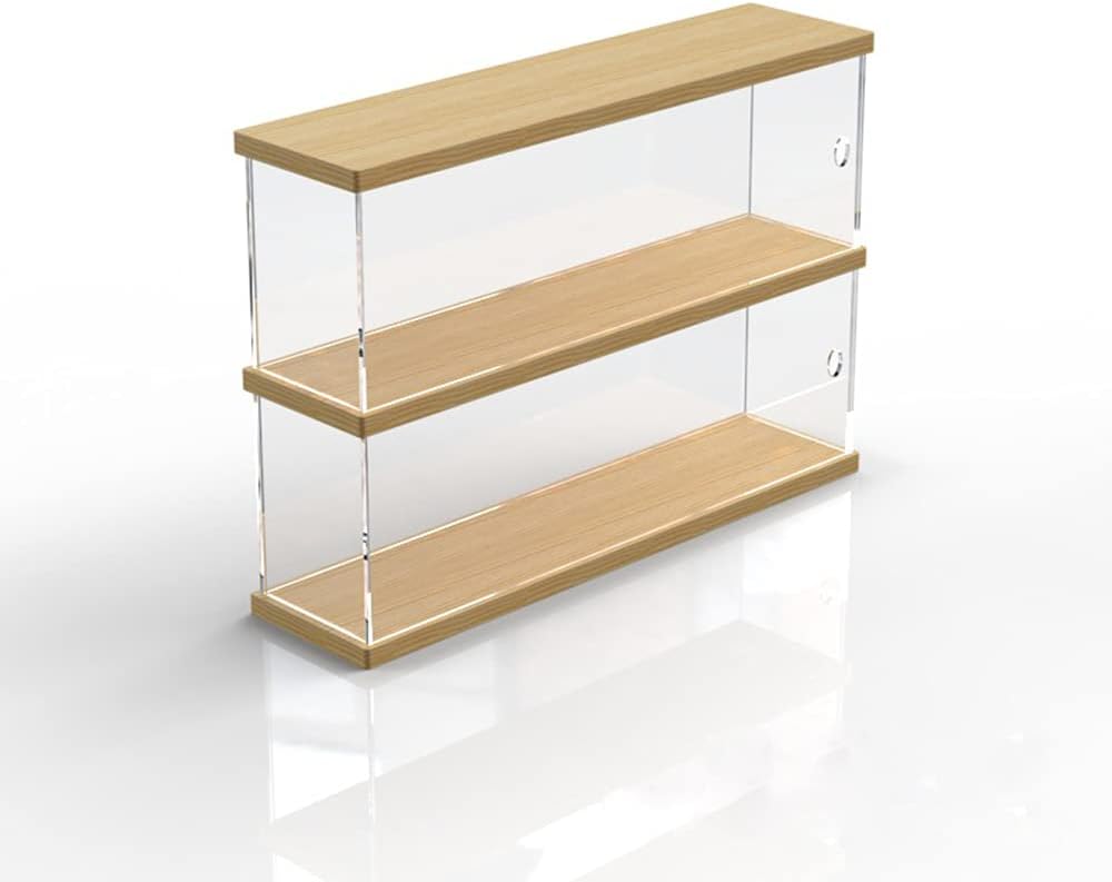 Nynelly 2Level Acrylic Display Case, Clear Display Boxes for