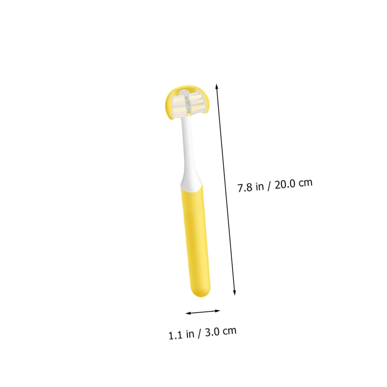 Spazzolino da Denti per Pulizia Orale Profonda 3 Lati Setole Morbide per Adulti in Pp Design Avvolgente e Uso Portatile Quotidiano Giallo