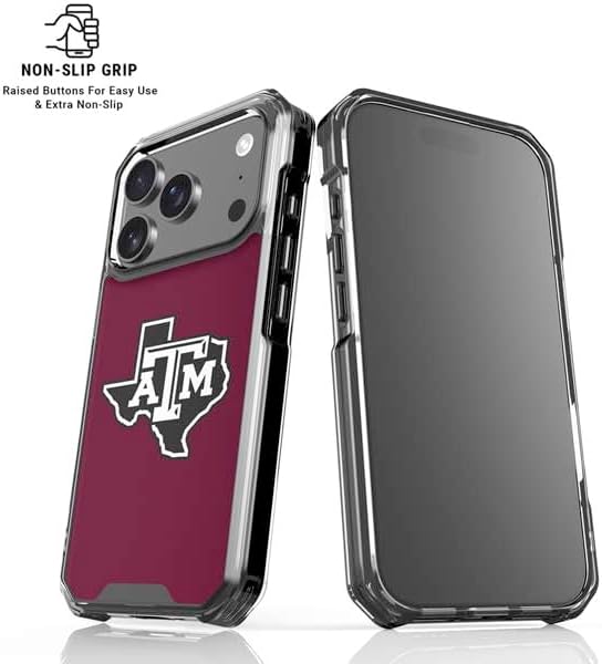 Skinit Clear Phone Case Compatible with iPhone 17 Pro Max - Officially Licensed Texas A&M University Black Logo Design