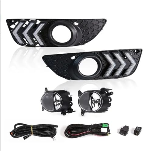 Phares antibrouillard LED pour Mitsubishi Lancer 2008-2013 avec feux de jour DRL et câblage 12V