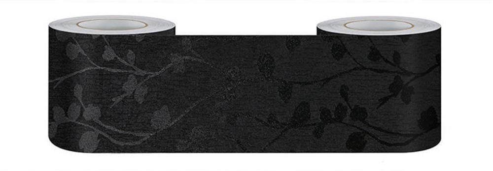 Guest Ruyunlai Black Vine Peel And Stick Wallpaper Border Self-Adhesive Wall Border Sticker Home Ceiling Decorative Border For Bathroom Living Room Kitchen 20Cm X 500Cm