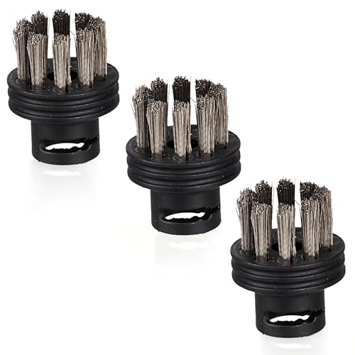 Neighbour\'s Friend® Dampfreiniger Ersatz-Set: 3-teiliges Edelstahl-Rundbürsten-Set mit Rundbürsten I Zubehör für Handdampfreiniger Platinum Rundbürstenset I Ersatzteile