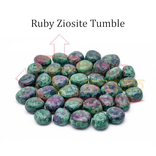 Image of Crystal Ruby Ziosite Tumble Stone |50 gm Tumbled Gemstones | Reiki Healing Stones | Home Decor Pebbles | Aquarium Gravel | Garden & Table Decor