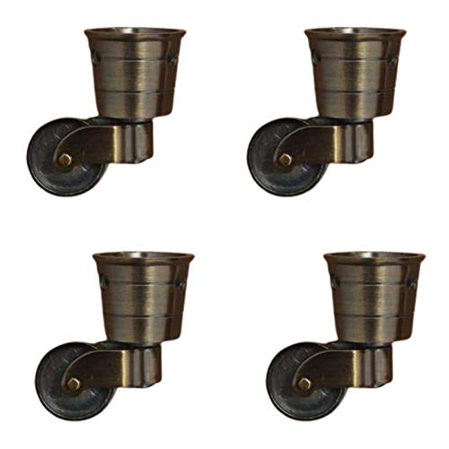 Roulettes pivotantes pour canapé et table ancienne avec fixation à tasse rétro