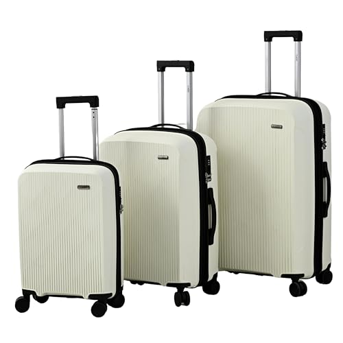 Image of CAGE 8 Wheels Trolley Bag Hard Case Polypropylene 360 Degree Wheeling System Luggage, Trolley Bags for Travel, Suitcase for Travel (Ink Ginger, Set of 3 (55 Cm /66 Cm /77 Cm))