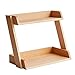JUNJP Rack di stoccaggio Desktop a 2 Livelli, Scaffale per Ufficio in faggio, Organizzatore di Trucco Scaffale per Ripiani da Bagno, per spezie Forniture per Ufficio Giocattoli Gioielli Shampoo