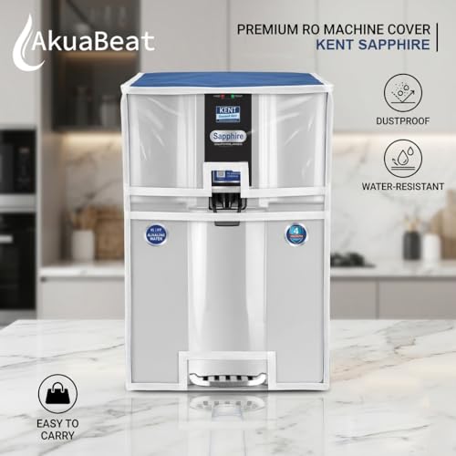Image of Water Purifier Cover Compatible with Kent Sapphire RO+UV+UF+Inline+Alkaline - Dustproof, Waterproof, Oil Stain Protection, Transparent Front, Velcro Closure, Fits Wall-Mounted /Table-Top