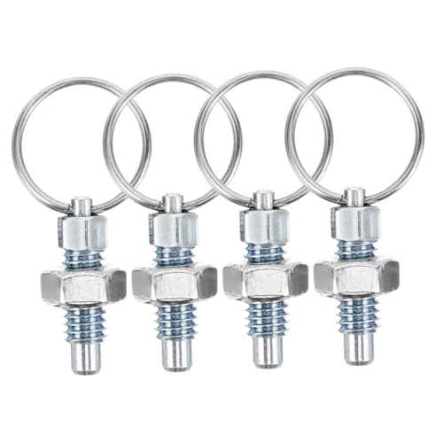 Ciieeo Émbolo De Resorte Con Pasador De Indexación De Acero Inoxidable M6-4, Perilla Con Anillo De Tracción, Posicionador Mecánico Resistente, 4 Piezas Para Uso Industrial y Equipamiento Profesional