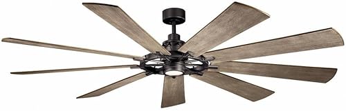 Miniatura 5 de KICHLER Ventilador de techo Gentry LED de 85 pulgadas en zinc desgastado con cuchillas reversibles, extra grande