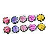 Hemobllo 10 Piezas Flores de Flotantes Artificiales EVA Decoración Realista para Estanque Piscina y Jardín Adornos Coloridos para Superficie de Agua para Hogar y Exteriores