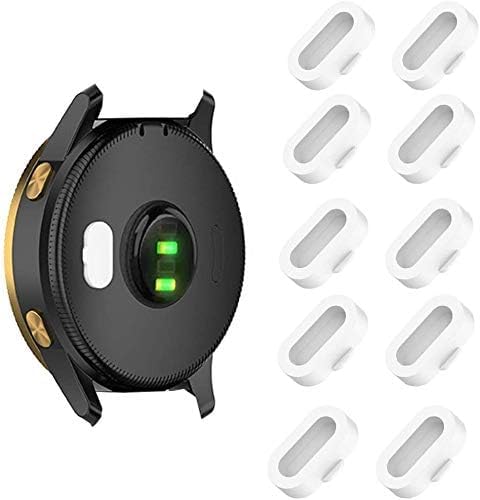 Vivoactive 4s Dust Plug, LvBu Silicone Charger Port Protector Compatible for Garmin Venu/vivomove 3/vivomove 3S/vivoactive 4/vivoactive 4s/Fenix 5/Fenix 5S/Fenix 5X/Fenix 6/Fenix 6 (White)