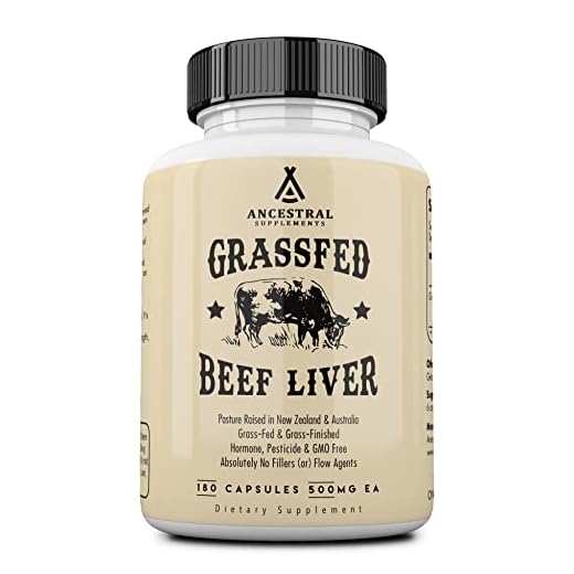 Ancestral Supplements Grass Fed Beef Liver Capsules, Supports Energy Production, Detoxification, Digestion, Immunity and Full Body Wellness, Non-GMO, Freeze Dried Liver Health Supplement, 180 Capsules