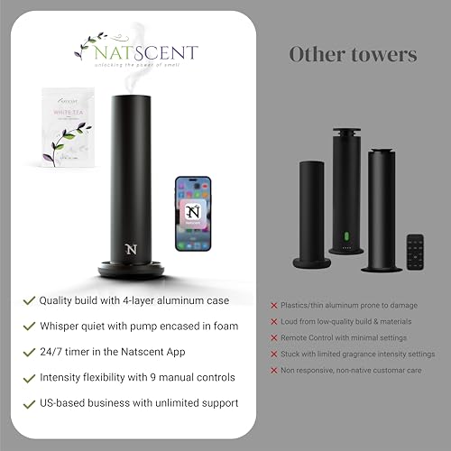 Difusor aromático eléctrico Natscent Tower Diffuser Negro miniatura 6