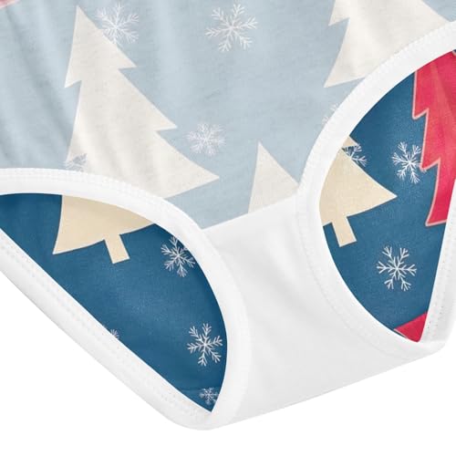 Kids Underwear, Christmas Trees Blue Toddler Briefs, Girls' Cotton Brief Underwear, 2T–8 Years4