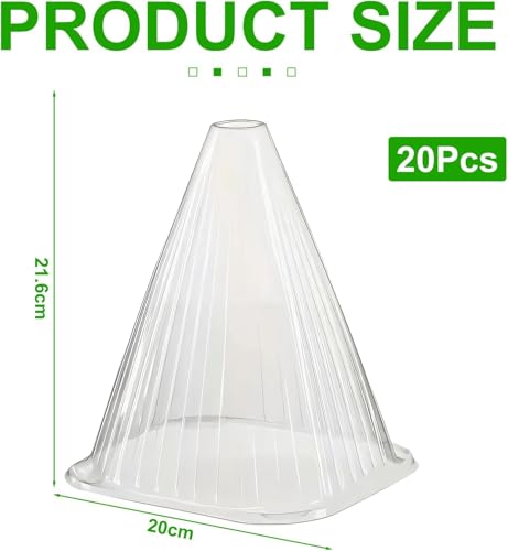 KAHEIGN 20Pcs Pflanzenhut Frostschutz Schneckenschutz, 22cm x 19cm Kunststoff Pflanzenschutz vor Frost, Schnecken, Insekten, Vögeln, Wiederverwendbar Pflanzenschutzhauben Mini-Gewächshaus