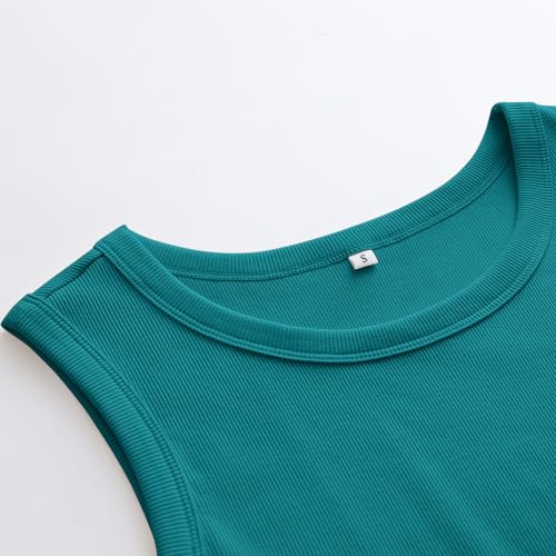 Image of ANRABESS Womens Sleeveless High Neck Tank Tops Fashion Summer Casual Basic Slim Fit Ribbed Racerback Top Shirt Clothes