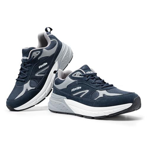 Image of FitVille Wide Walking Shoes for Men Extra Wide Width Sneakers with Arch Support for Flat Feet Heel Pain Relief Plantar Fasciitis - Rebound NEO V1