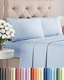 King Size 4 Piece Sheet Set - Comfy Breathable & Cooling Bed Sheets Set - Hotel Luxury Bedding for Women, Men, Kids & Teens - Deep Pockets, Easy-Fit, Super Soft & Wrinkle Free - Oeko-Tex - Sky Blue