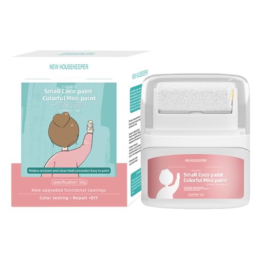 Pintura blanca para paredes: juego de pintura de retoque compacto con cepillo de rodillo integrado | Pintura interior de secado rápido para marcas de pared menores, agujeros de uñas, manchas de superf