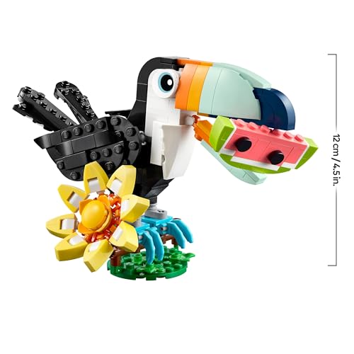 LEGO Creator Wilde Tiere: Tropischer Tukan - 3-in-1-Spiel Tier verwandelt Sich in Schmetterling Minifigur oder Fisch - Kreatives Spielzeug - Geschenk für Mädchen und Jungen ab 7 Jahren 31173