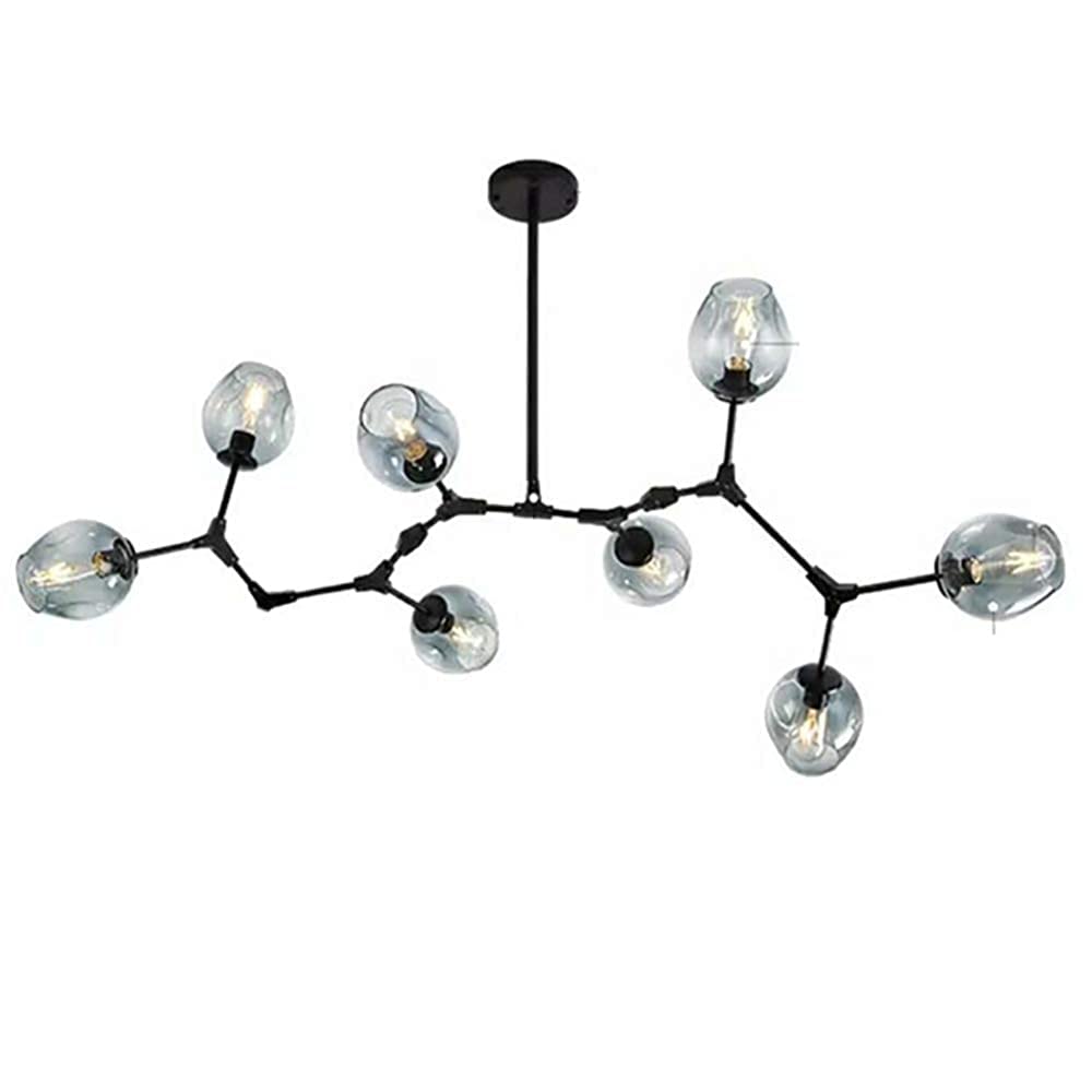 KXEcoLife Chandeliers,Modern Industry Sputnik Chandelier，Modern 3S Ceilingd Century Adjustable Hanging Fixture for Kitchen Living Room Bedroom/Blue/8S