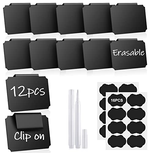 12PCS Basket Labels, Premium Bin Basket Labels Clip On, Pantry Basket Labels Tags for Storage Bins...