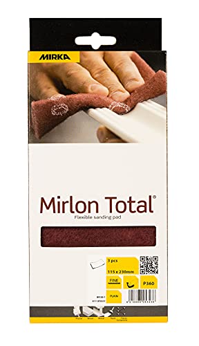 Mirka Mirlon Total Non-Woven Abrasive pads/Very Fine 360/3 pcs / 115x230 mm, Red, Grit 360 - Image 2