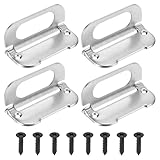 PATIKIL Tirador Empotrado De Puerta, 4 Piezas Flush Invisible Con Tornillos Para Muebles De Cocina Caja De Herramientas Contenedor Automático, Plateado