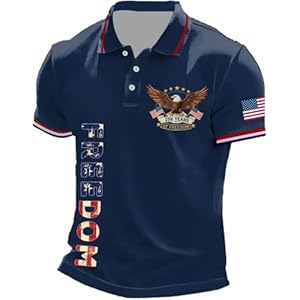 Men’s 250Th Anniversary Printed Casual T-Shirt 250 Years of Freedom Shirt American Flag Patriotic Polo
