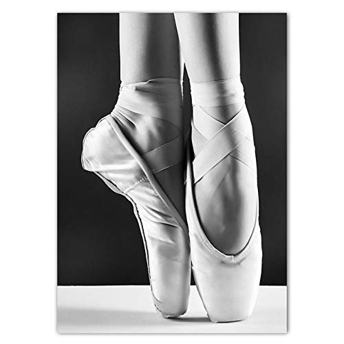 Affiche de ballet noir blanc | Toile déco équilibre 15x20cm