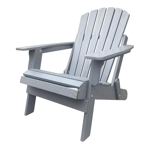 AXI Rosalie Adirondackstuhl aus Holz in Warmes Grau | Gartenstuhl/Loungestuhl/Adirondack Stuhl / 100% Hemlockholz für 1 Person mit Armlehnen & hoher Rückenlehne | 75 5 x 86 5 x 85 cm