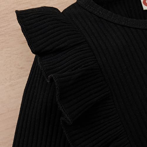 Moreeluck Baby Girl Knitted Tops Shirt And Skirt Set Sweater Top And Skirts Spring Fall Winter Clothes (Kb Black, 9-12 Months) #TOP6