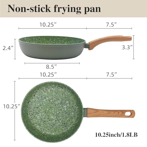Jovire 11" Nonstick Frying pan with Lid | PFAS-Free | Induction, Green by Jovire - Used condition - Image 2
