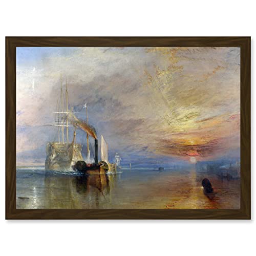 Image of Artery8 Turner The Fighting Temeraire Ship Painting Artwork Framed Wall Art Print A4