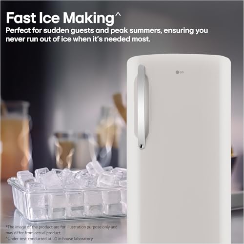 LG 201 L, 5 Star, Smart Inverter, Direct Cool Single Door Refrigerator (GLD2156ZHNB, Natural Biege, Base stand with Drawer) 9 41DVB88MI+L