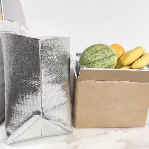 10 Pack Insulated Shipping Bags, Thermal Box Liners for Frozen and Hot Food, Large Waterproof Reusable Insulation Bags for Shopping Bag Insulation Lining Camping Picnic(14\" x 9\" x 13\")