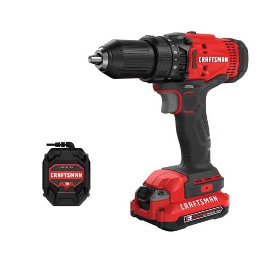 CRAFTSMAN V20 Cordless Drill/Driver Kit, 1/2 inch, Battery and Charger Included (CMCD700C1)