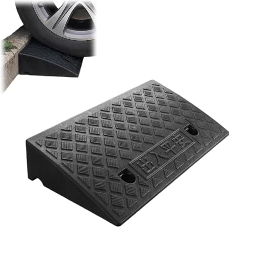 en Caoutchouc De Trottoir, Rampe De Seuil pour Marche Hauteur 5-13 Cm, Rampe De Bordure pour Trottoirs, Voitures, Camions, Accès, Vélos, Motos, Chiens, Fauteuils Roulants (Noir, 50CM*27CM*11CM)