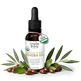 Organic Jojoba Oil | 100% Pure, Cold-Pressed, Unrefined | USDA Certified Organic | Amber Glass Bottle with Glass Dropper | For Face, Skin & Hair - 1 Fl Oz