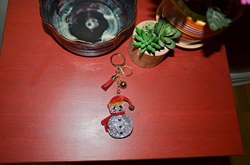 Popfizzy Christmas Keychain For Women Holiday Keyfob Backpack Keyring Xmas Purse Charms Snowman Keychains For Girls #TOP1