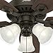 Hunter Fan Company Hunter 53238 Transitional 52``Ceiling Fan from Builder Plus Collection Dark, New Bronze Finish