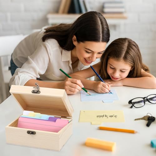 SHUANGBAODALAO Karteikarten Box A6 mit 150 Karteikarten - Robuster Karteikasten/Vokabelkasten (15x10x10.5 cm) für Lernkarten, Rezepte & Notizen - Praxisbox für Schuleund Unterwegs