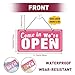 PLIGREAT Pink Open Closed Sign Double Sided We Are Open Closed Sign Creative Business Hours Hanging Plaque for Retail Store Bar Bakery Shop Window Wall Hanging Door with Chain