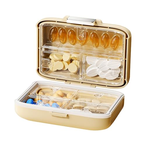 Support de rangement pilules voyage compact avec 7 compartiments hermétiques de poche