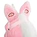 HollyHOME Plush Unicorn Stick Horse with Wood Wheels Real Pony Neighing and Galloping Sounds Plush Toy Pink 37 Inches(AA Batteries Required)