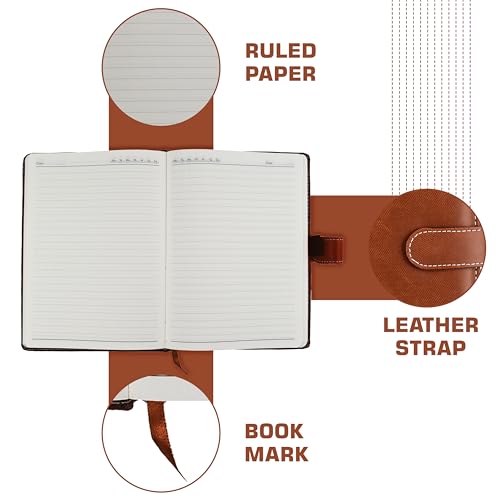 Image of Cubic A5 Premium Textured Foambound PU Leather Diary | Light Tan Color | Secure Button Closure | Built-in Pen Holder & Ribbon Bookmark | 160 Lined Pages | Ideal for Work, Study & Journaling