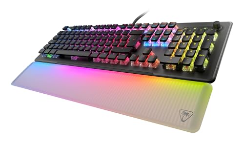 Turtle Beach Vulcan II Max - Clavier de Jeu Optique et Mécanique pour PC, Touches Rétro-éclairées RGB Personnalisables Repose-Poignets, Interrupteurs Titan II, Plaque en Aluminium, Noir
